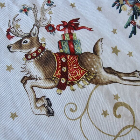 Williams Sonoma Twas the Night Before Christmas Tree Skirt Reindeer Mushroom 70" - Picture 5 of 6